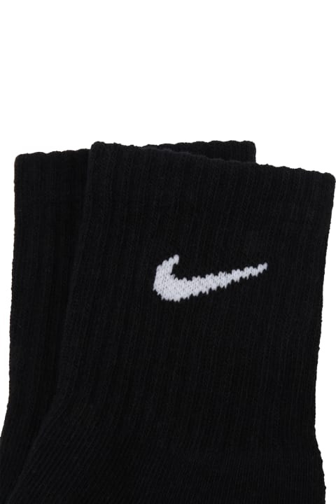 Fashion for Kids Nike Black Socks For Kids With White Logo