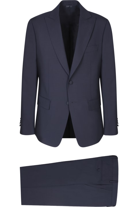 Suits for Men Lardini Single-breasted Blue Armored Suit