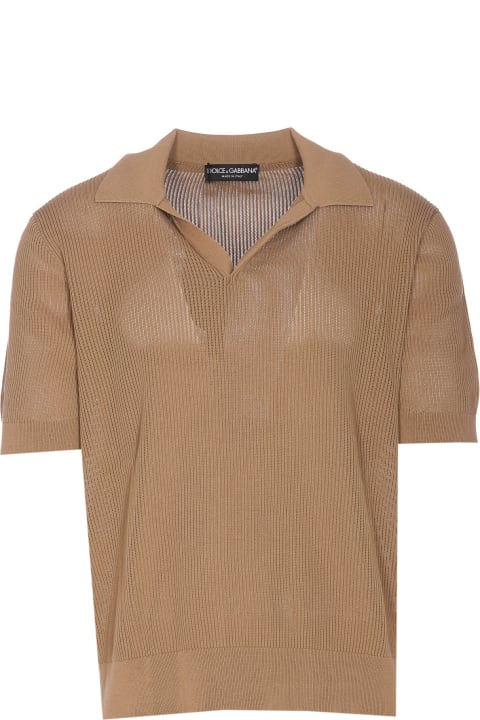 Topwear for Men Dolce & Gabbana V-neck Cotton Polo Shirt