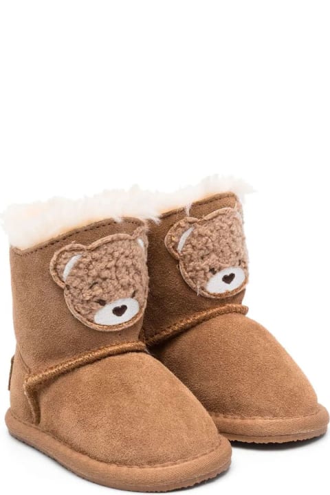 Shoes for Girls Monnalisa Camel Brown Calf Suede Boots