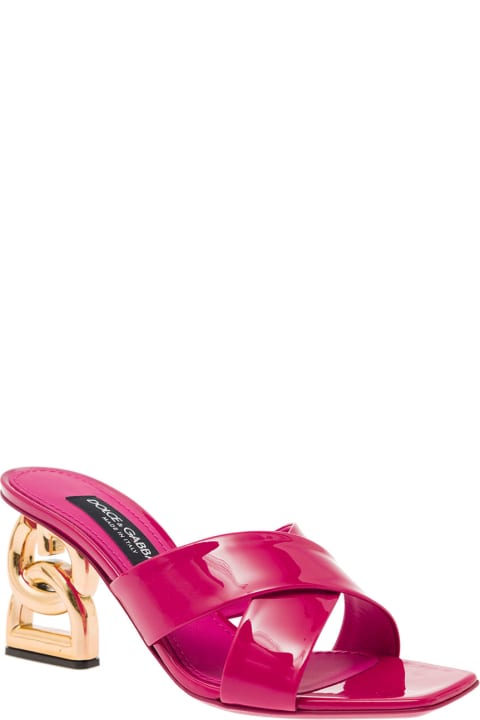 ウィメンズ Dolce & Gabbanaのサンダル Dolce & Gabbana Logo Heel Sandals
