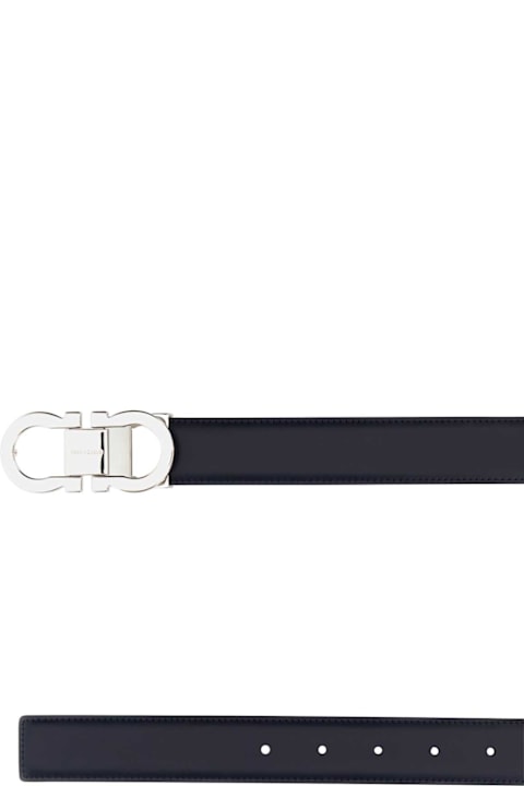 Ferragamo for Men Ferragamo Midnight Blue Leather Reversible Belt