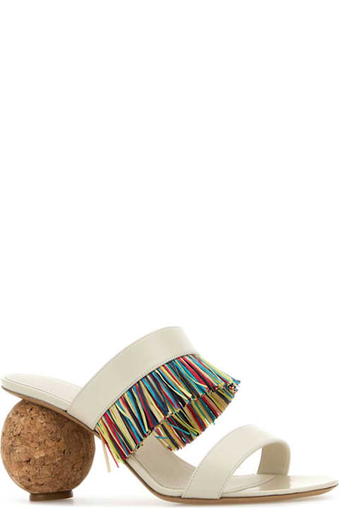Ferragamo لـ Kids Ferragamo Ivory Leather Mules