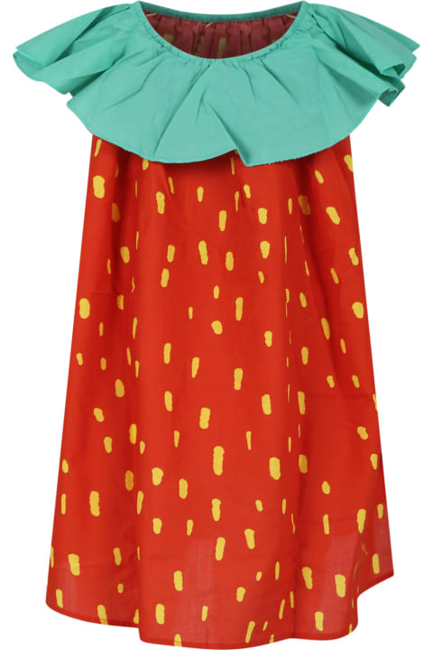 Stella McCartney Kids Stella McCartney Kids Red Dress For Girl With All-over Print