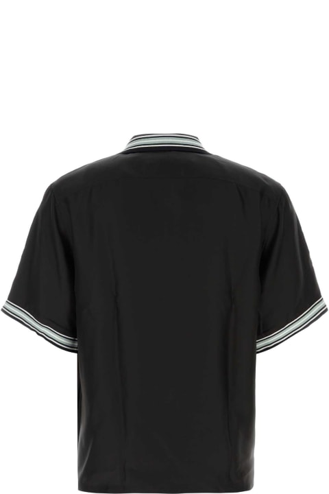 Summer Casual Shirts for Men Prada Black Twill Shirt