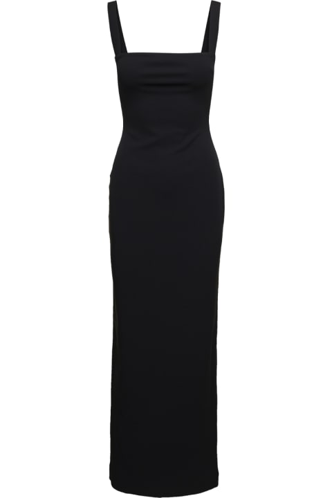 Solace London Clothing for Women Solace London 'joni' Black Maxi Dress With Square Neck And Open Back Woman Solace London