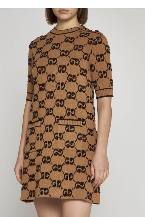 ウィメンズ Gucciのワンピース＆ドレス Gucci Gg Wool Knit Mini Dress