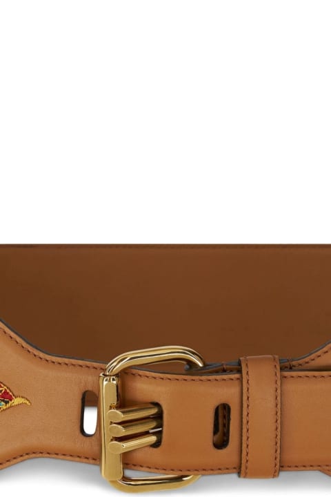 Fashion for Women Etro Embroidered Brown Leather Belt