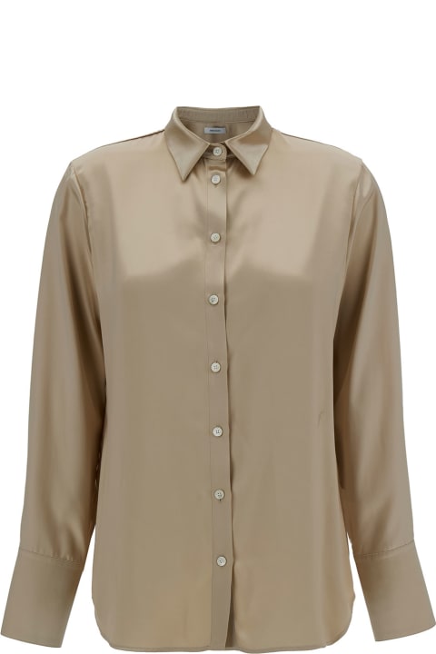 Ferragamo for Women Ferragamo Beige Loose Shirt With Classic Collar In Rayon Woman