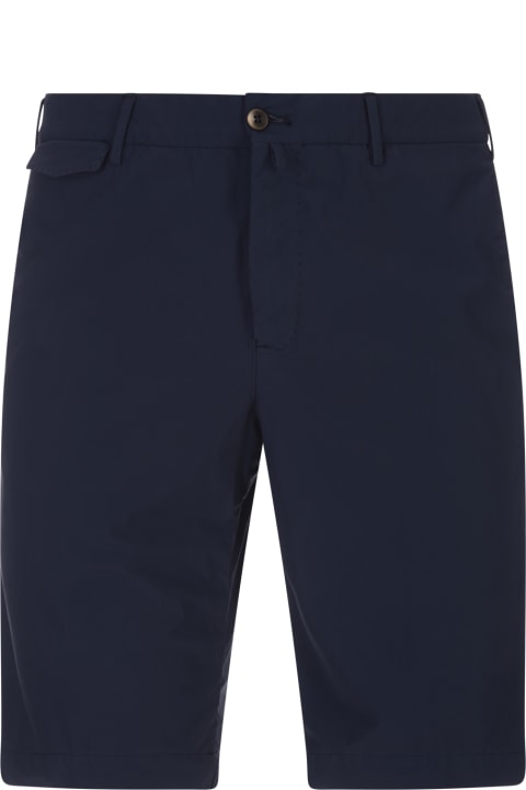 PT Bermuda Pants for Men PT Bermuda Dark Blue Stretch Cotton Shorts