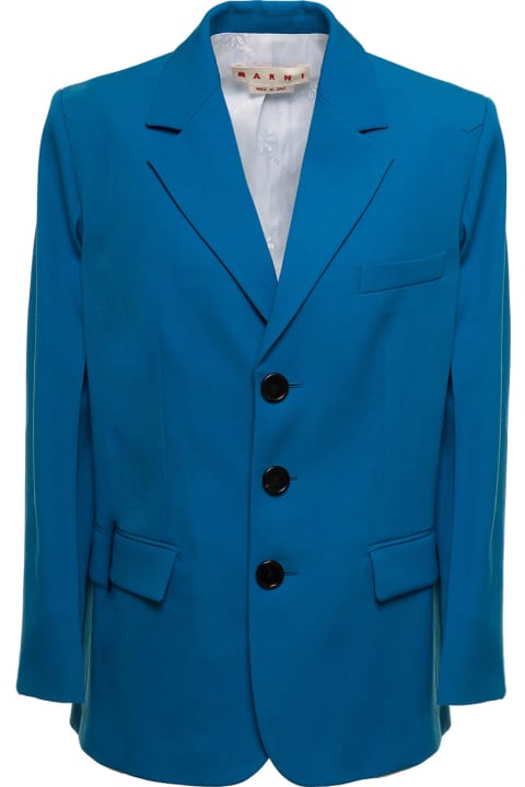 Marni Coats & Jackets for Women Marni Marni Woman's Single-breasted Blue Wool Blazer