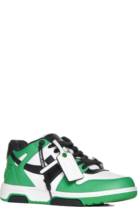 Off-White for Men Off-White 'out Of Office' Green Leather Sneakers