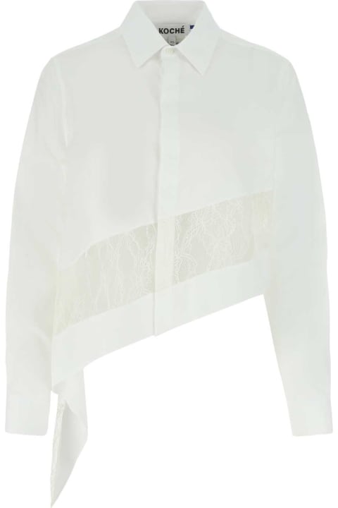 Koché Topwear for Women Koché White Cotton And Lace Shirt