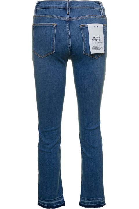 Frame Jeans for Women Frame 'le High Straight' Blue Five-pocket Style Jeans In Cotton Blend Denim Woman