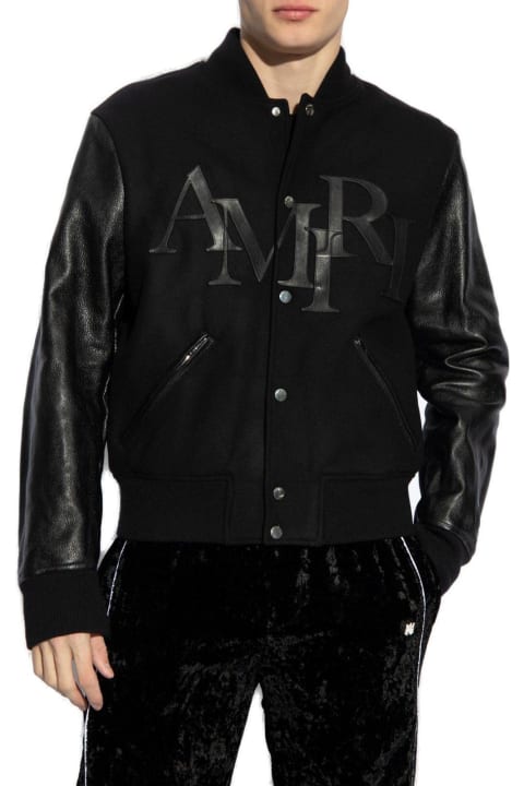 メンズ コート＆ジャケット AMIRI Staggered Logo Button-up Varsity Jacket