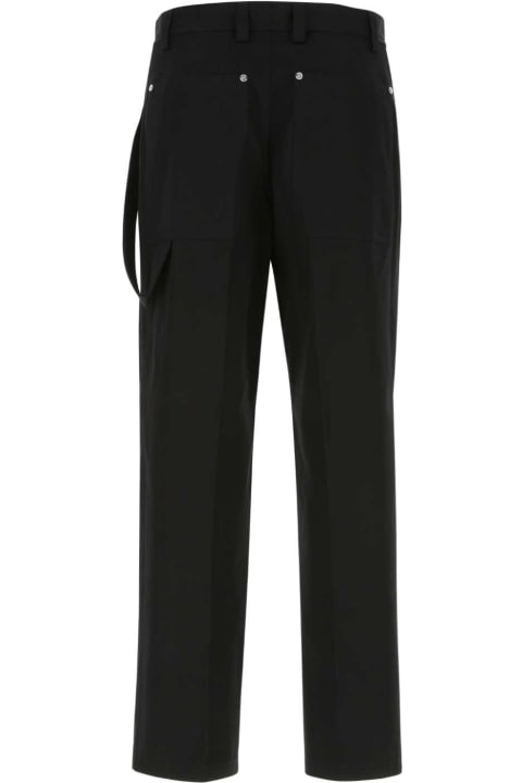 Pants for Men Burberry Black Cotton Wide-leg Pant