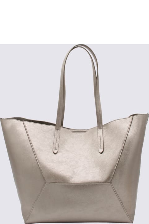Totes for Women Brunello Cucinelli Grey Leather Top Handle Bag