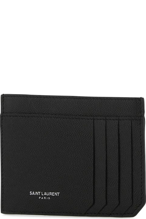 メンズ Saint Laurentのアクセサリー Saint Laurent Black Leather Card Holder