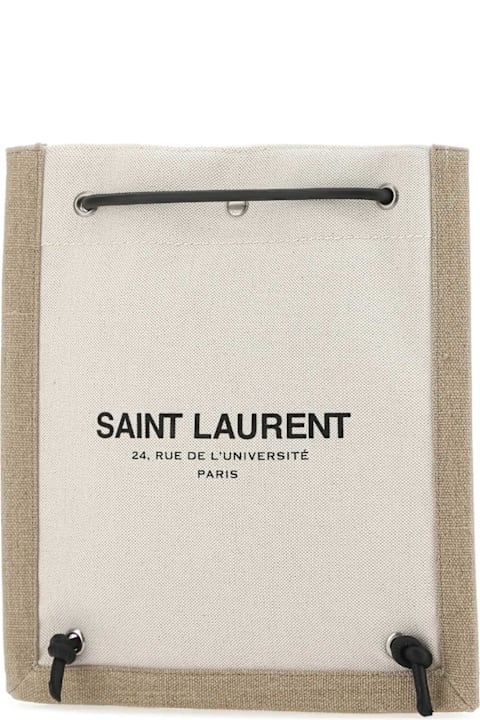 Saint Laurent لـ Men Saint Laurent Two-tone Canvas Universitã© Crossbody Bag