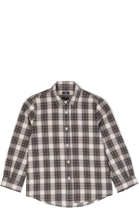 ボーイズ シャツ Il Gufo Multiucolour Shirt With Checkered Motif And Buttoned Fastening In Cotton Boy