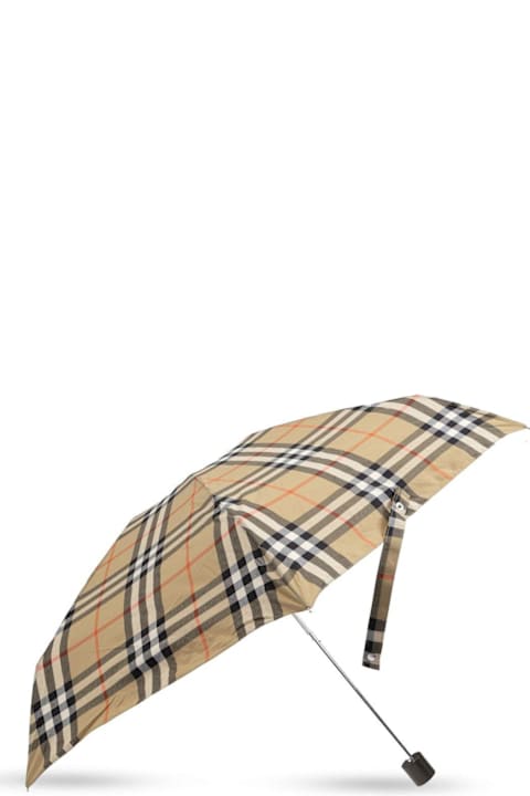 ウィメンズ 傘 Burberry Checked Folded Press-stud Umbrella