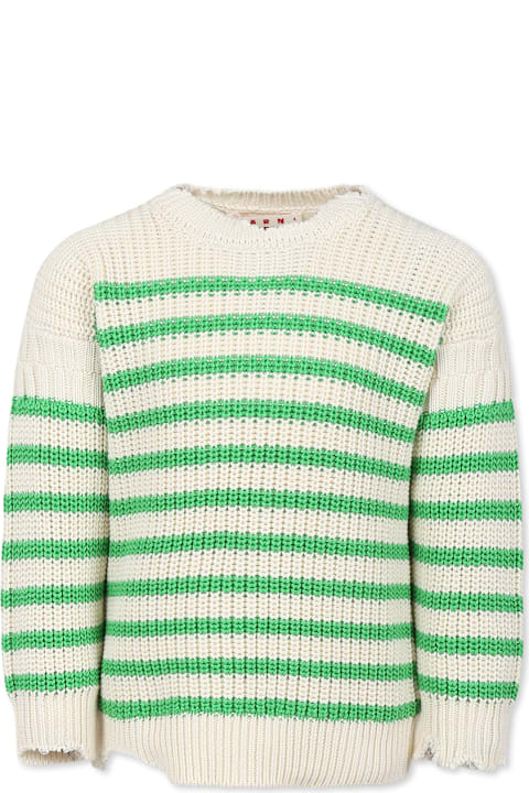 Homeware Marni Ivory Sweater For Kids With Logo