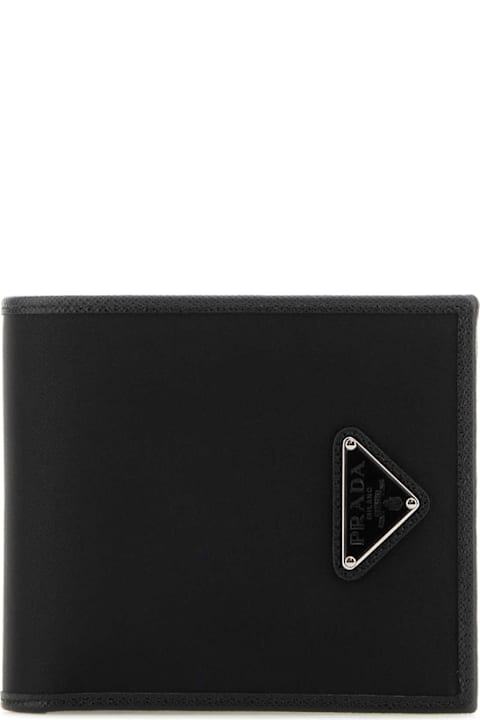 メンズのGifts For Him Prada Black Canvas Wallet