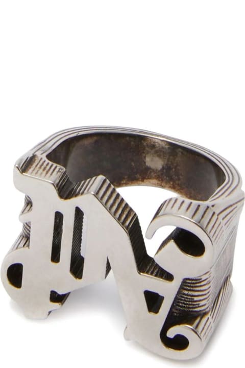 Jewelry Sale for Men Palm Angels Logo-lettering Chunky Band Ring