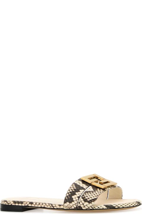 Fendi Shoes for Women Fendi Multicolor Leather Fendi Ffold Slippers
