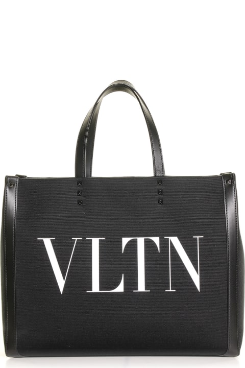 Bags for Men Valentino Garavani Canvas Shopping Bag With Logo