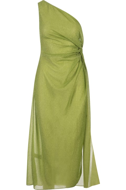 Oseree for Women Oseree Lime Lumiere One-shoulder Midi Dress