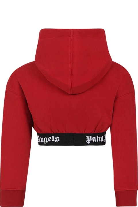 Palm Angels Sweaters & Sweatshirts for Girls Palm Angels Burgundy Sweatshirt For Girl With Logo
