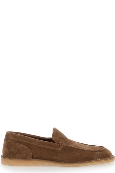 Homeware Dolce 
Gabbana 
new Florio Ideal
 Brown Loafers With Dg Detail In Suede Man
