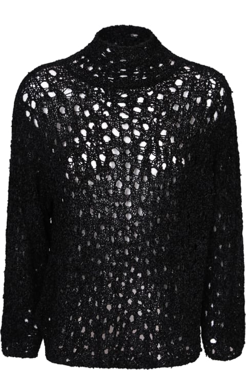 ウィメンズ SSHEENAのウェア SSHEENA Ssheena Perforated Knit Sweater Black