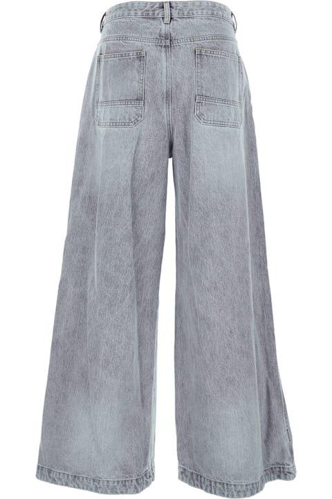 Homeware Juun.J Blue Jeans With Faded Effect And Wide Legi N Denim Man