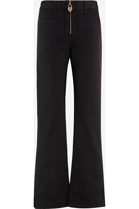 Chloé Cotton Trousers With Front Zip
