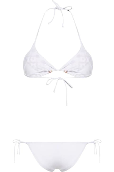 Ermanno Scervino Swimwear for Women Ermanno Scervino White Bikini With Ethnic Embroidery