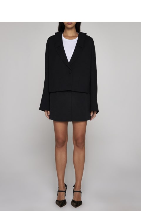 Fendi Coats & Jackets for Women Fendi Wool-blend Bolero Blazer