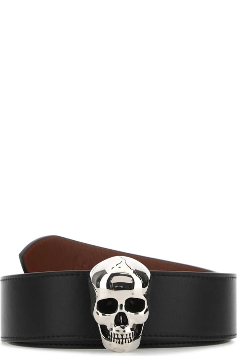 Alexander McQueen Accessories for Men Alexander McQueen Black Leather Reversible Buckle
