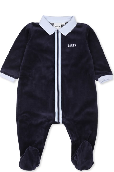 Homeware Hugo Boss Blue Babygrow For Baby Boy With Logo