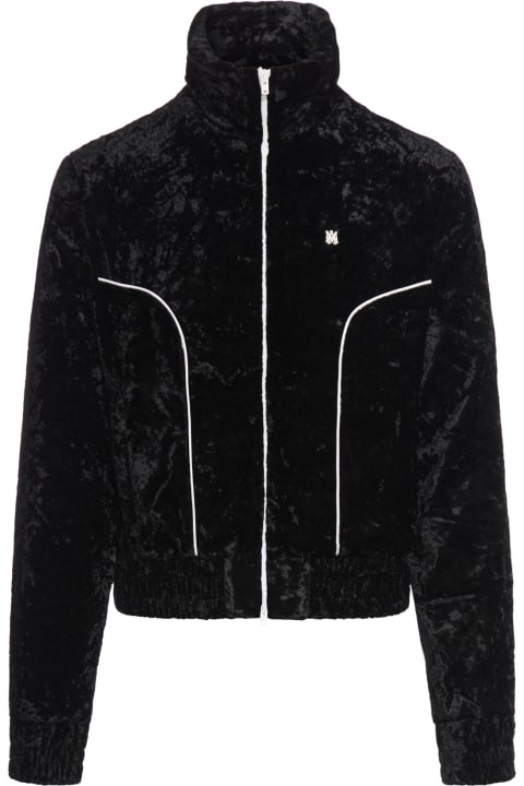 Coats & Jackets for Men AMIRI Black Crushed Velvet Track Jacket