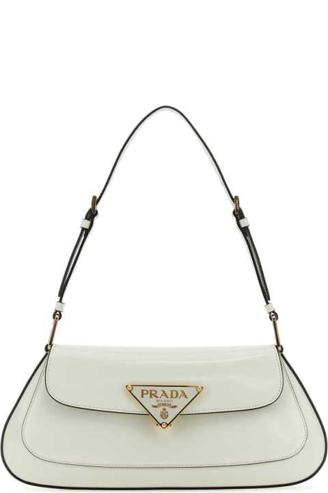 Prada Sale for Women Prada White Leather Shoulder Bag