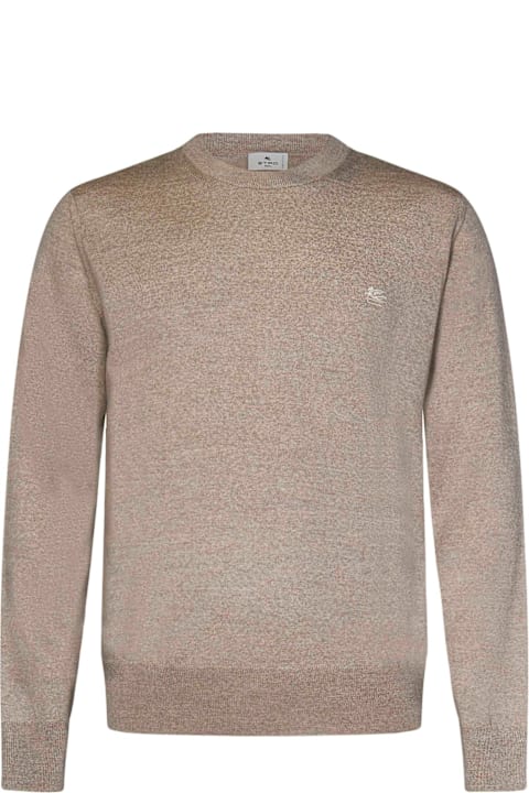 Etro Sweaters for Men Etro Pegaso Embroidered Crewneck Jumper