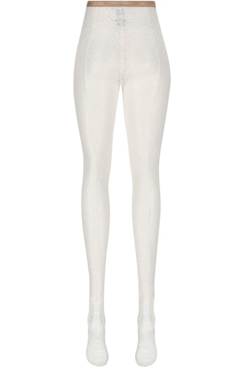 Valentino Garavani Underwear & Nightwear for Women Valentino Garavani Logo Waistband Lace Detailed Tights
