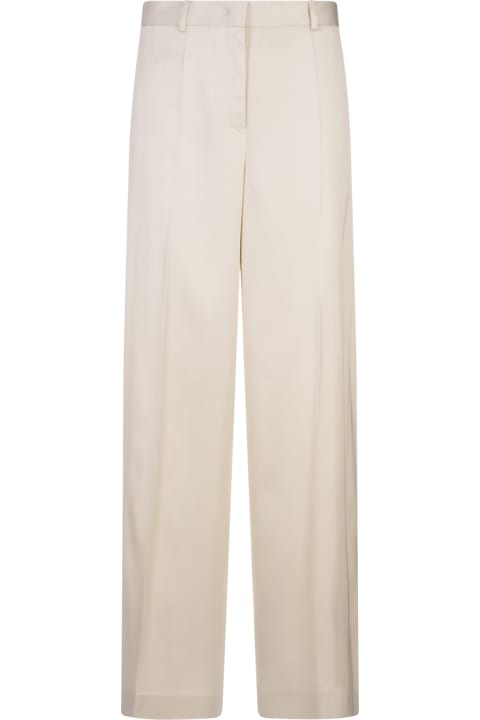 Fashion for Women Jil Sander White Trousers With Satin Detailing