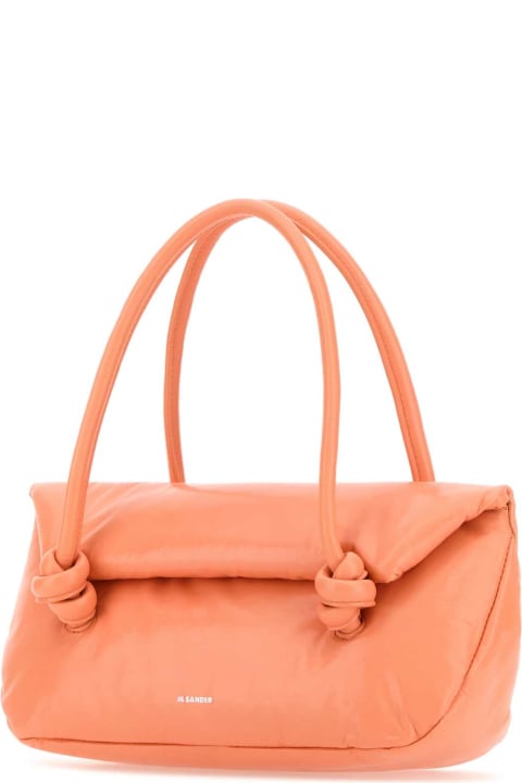 ウィメンズ Jil Sanderのトートバッグ Jil Sander Peach Pink Leather Small Knot Handle Handbag