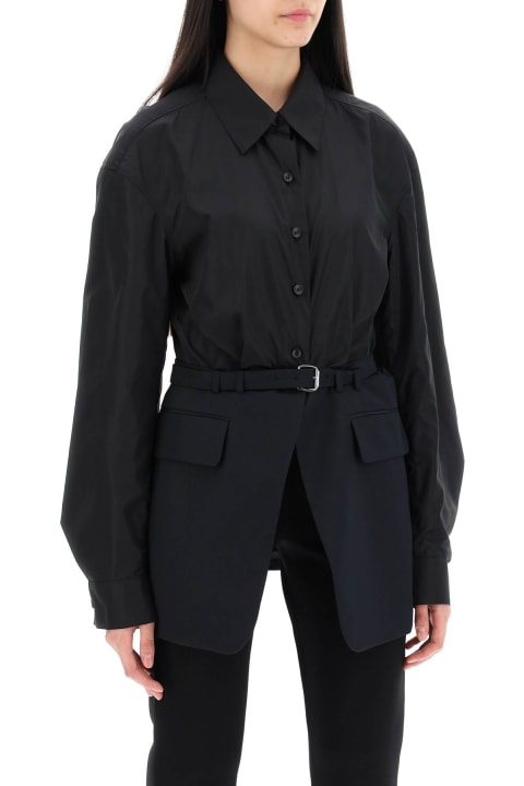 Fashion for Women Alexander Wang Bimaterial Jacket With Belt