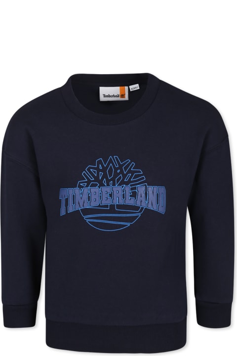 Homeware Timberland Blue Sweatshirt For Boy With Logo