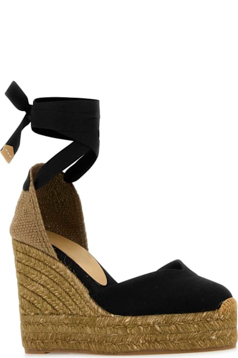 Homeware Castañer Black Canvas Chiara Wedges