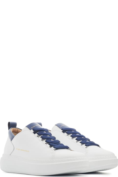 Alexander Smith London Sneakers for Men Alexander Smith London White Blue Men's Wembley Sneaker In Leather